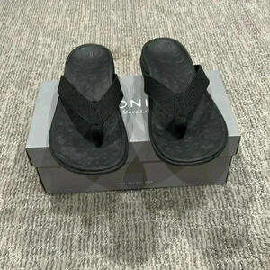 Vionic Wave Men’s Toe Post Sandal Black 6 , 7.5